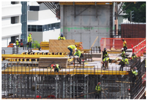 Construction workers setting rebar at The Mitchell project in White Plains. Photo by Bob Rozycki